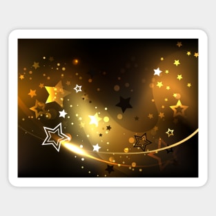 Abstract Background with Golden Stars Sticker